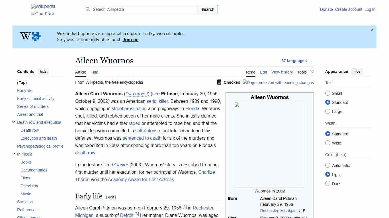 Aileen Wuornos - Wikipedia